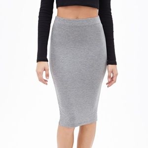 SALE Gray Knit Soft Pencil Skirt